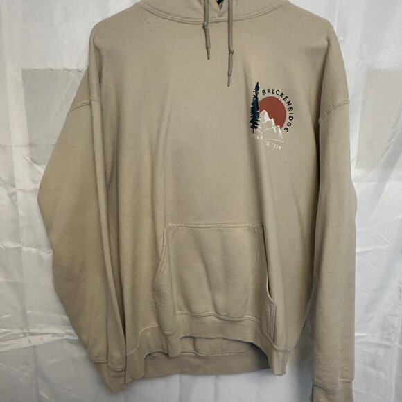 Breckenridge Colorado Hoodie, Cream Breckenridge graphic on front and back. - Picture 6 of 13